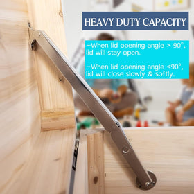 Hingex hinge allows 75-105 degree opening for large chest lids
