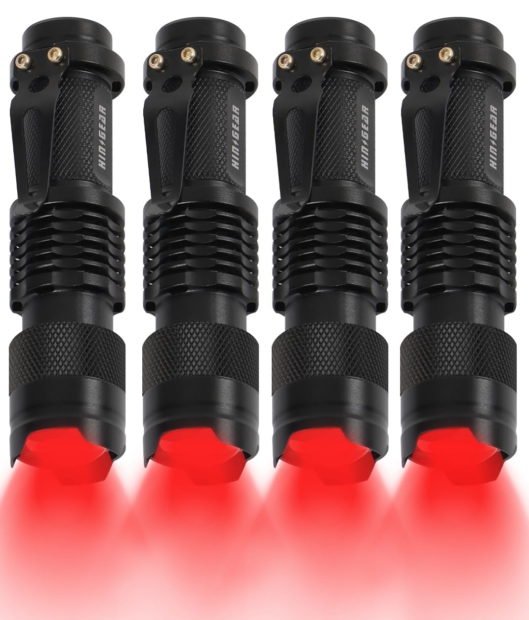 HinsGEAR red flashlight with single mode for quick night use