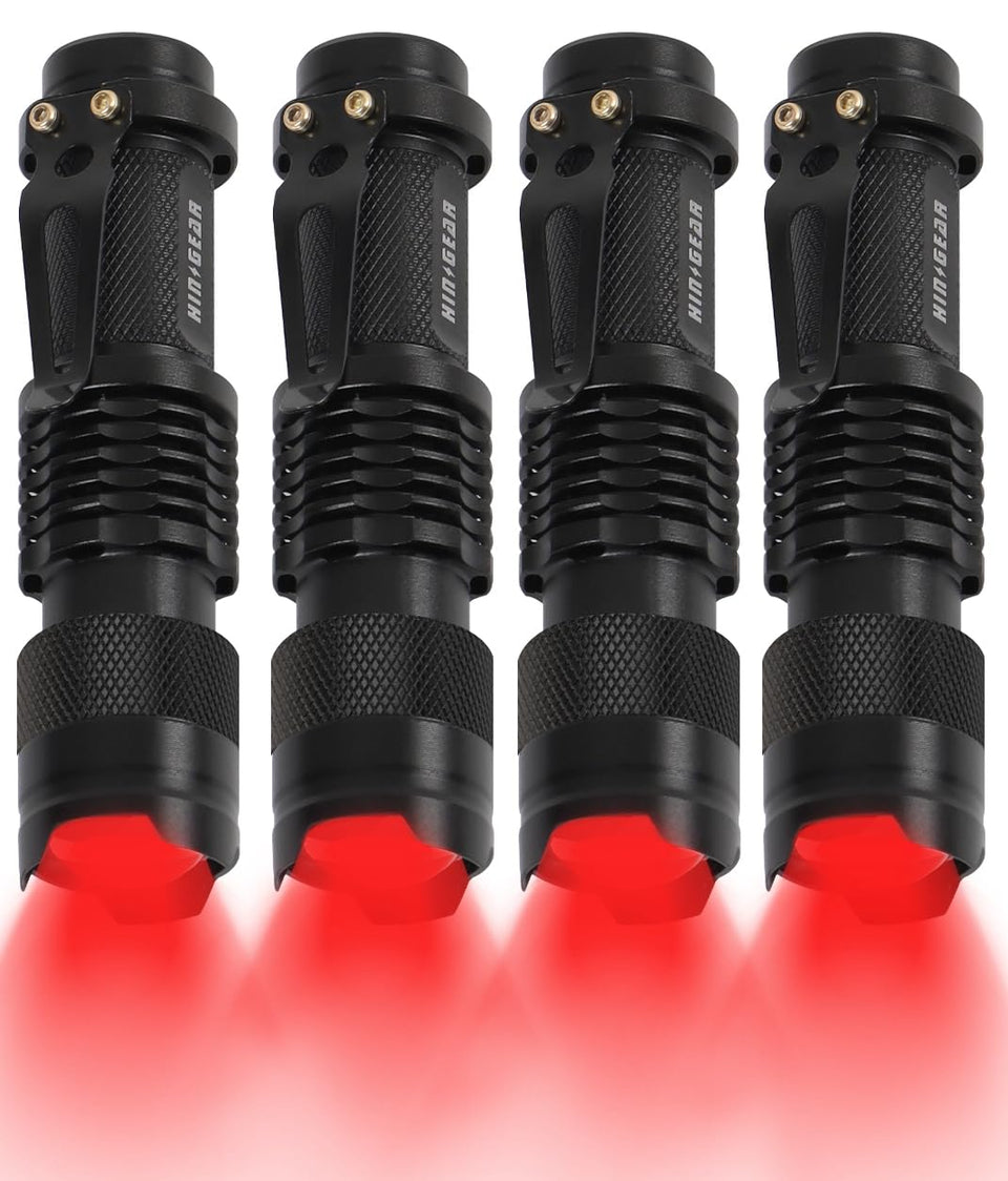 HinsGEAR red flashlight with single mode for quick night use
