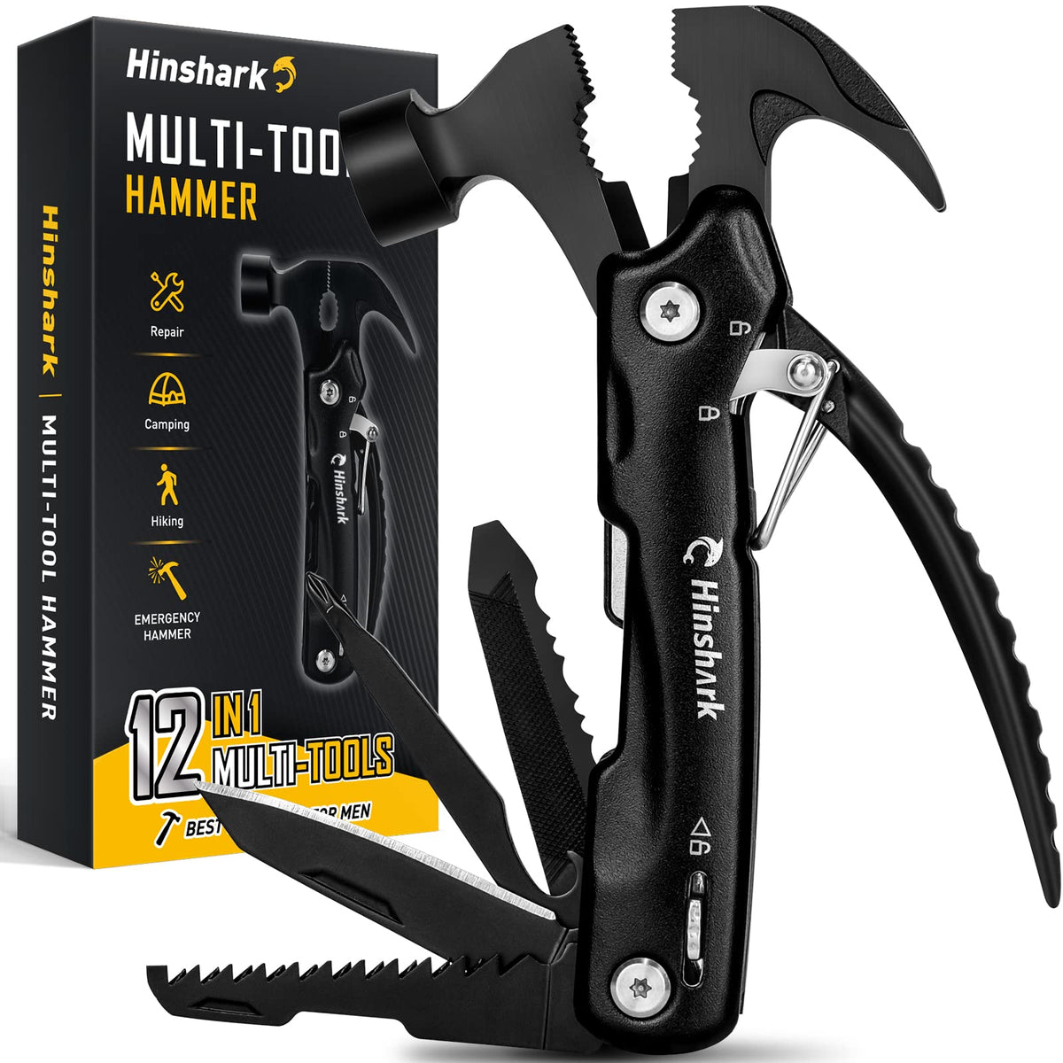 Hinshark 12-in-1 hammer multitool compact in view for DIY tasks