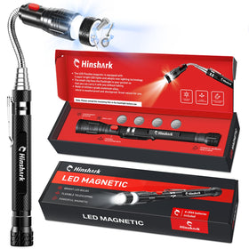 Hinshark magnetic pickup tool with LED 360-degree light for hands-free visibility.