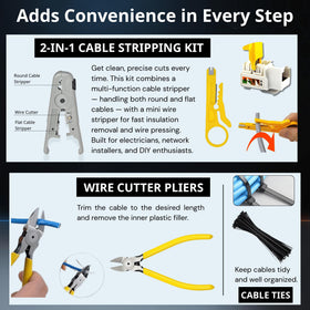 HIPANSIL diagonal pliers provide controlled cuts for neat terminations