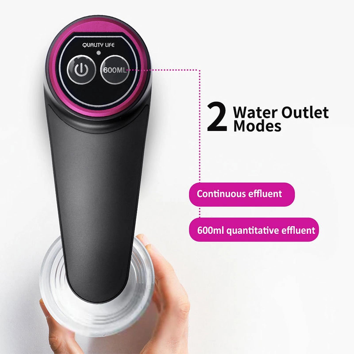 HiPiCok USB-C rechargeable water dispenser shown for home or office use
