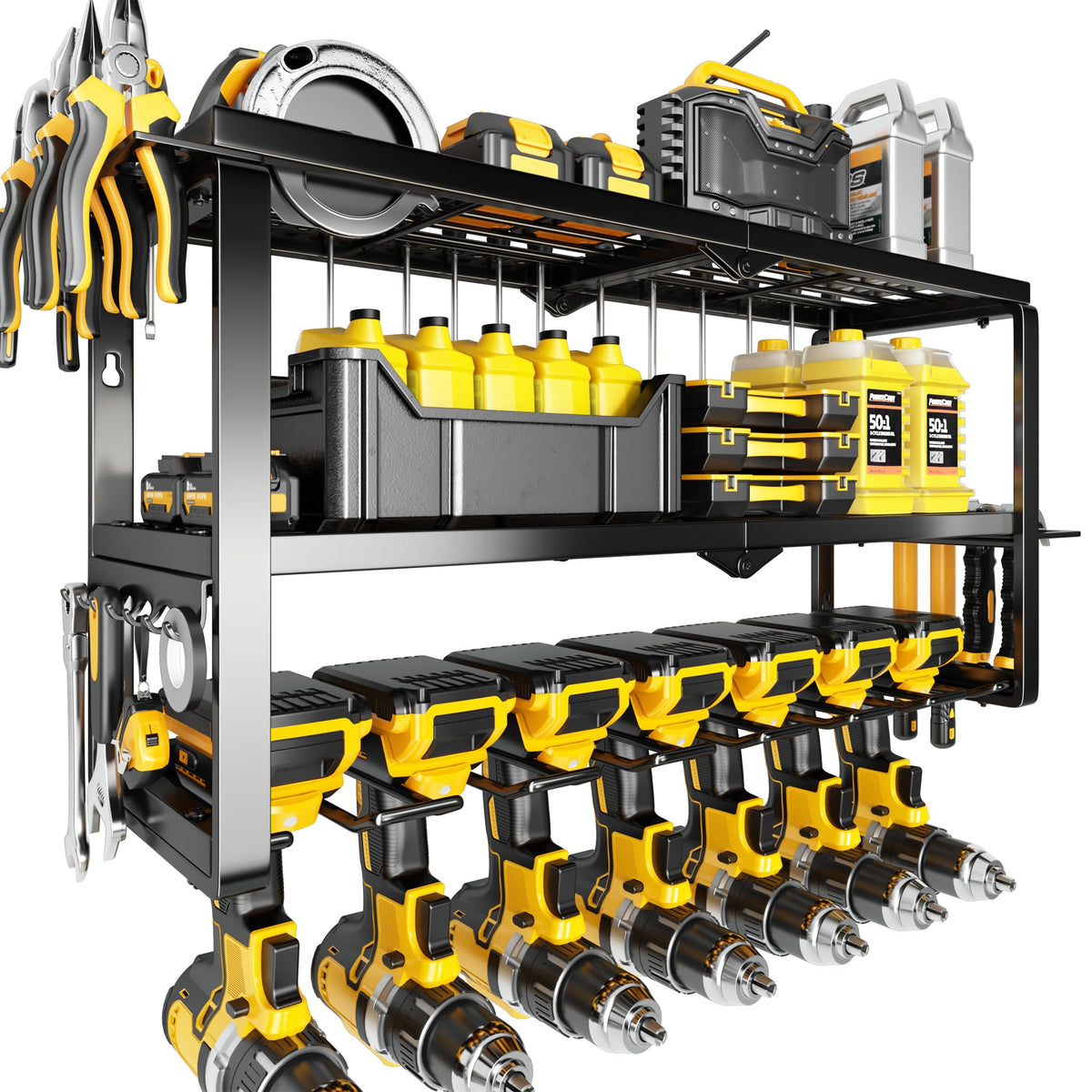 Hipidian 3-Tier Power Tool Organizer wall mount with sturdy support