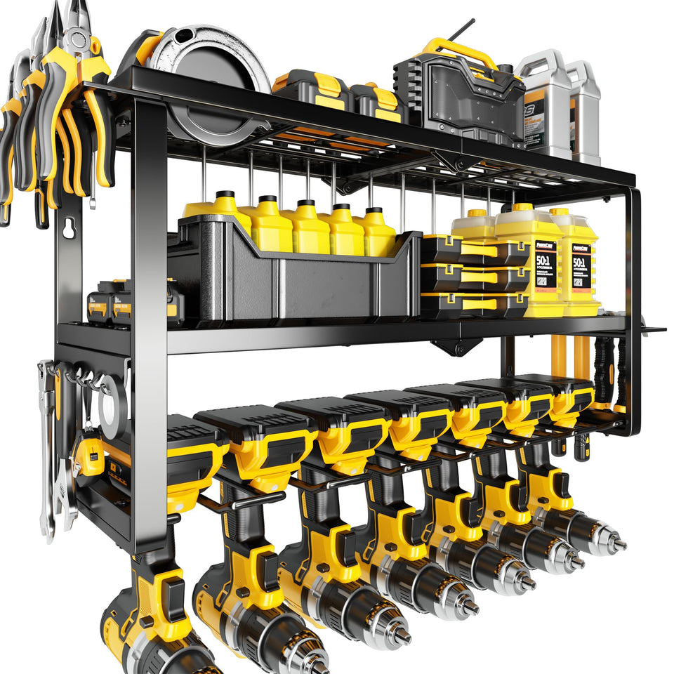 Hipidian 3-Tier Power Tool Organizer wall mount with sturdy support