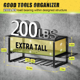 3-tier tool organizer in black steel designed for clutter-free storage