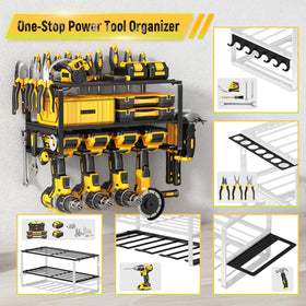 Side slots and hooks provide extra storage for accessories and hand tools