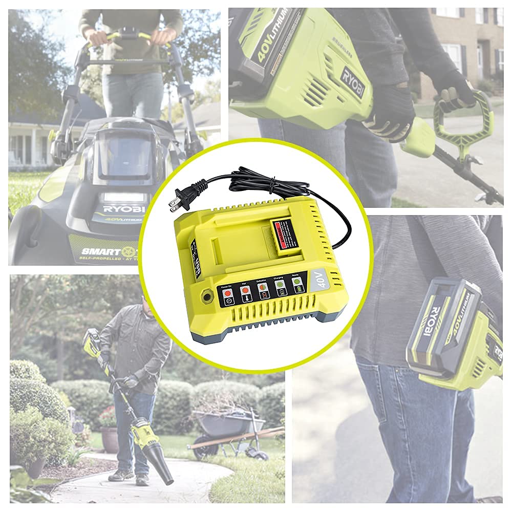 Hipoke 40V charger includes cord for immediate plug-in.