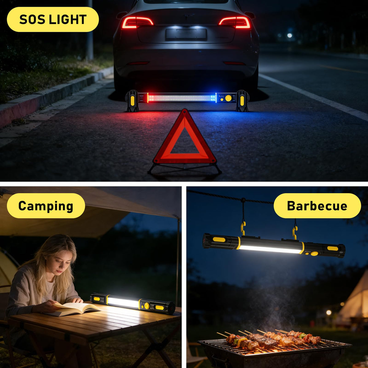 Hipplan Magnetic Work Light package includes stand-alone light and USB cable.