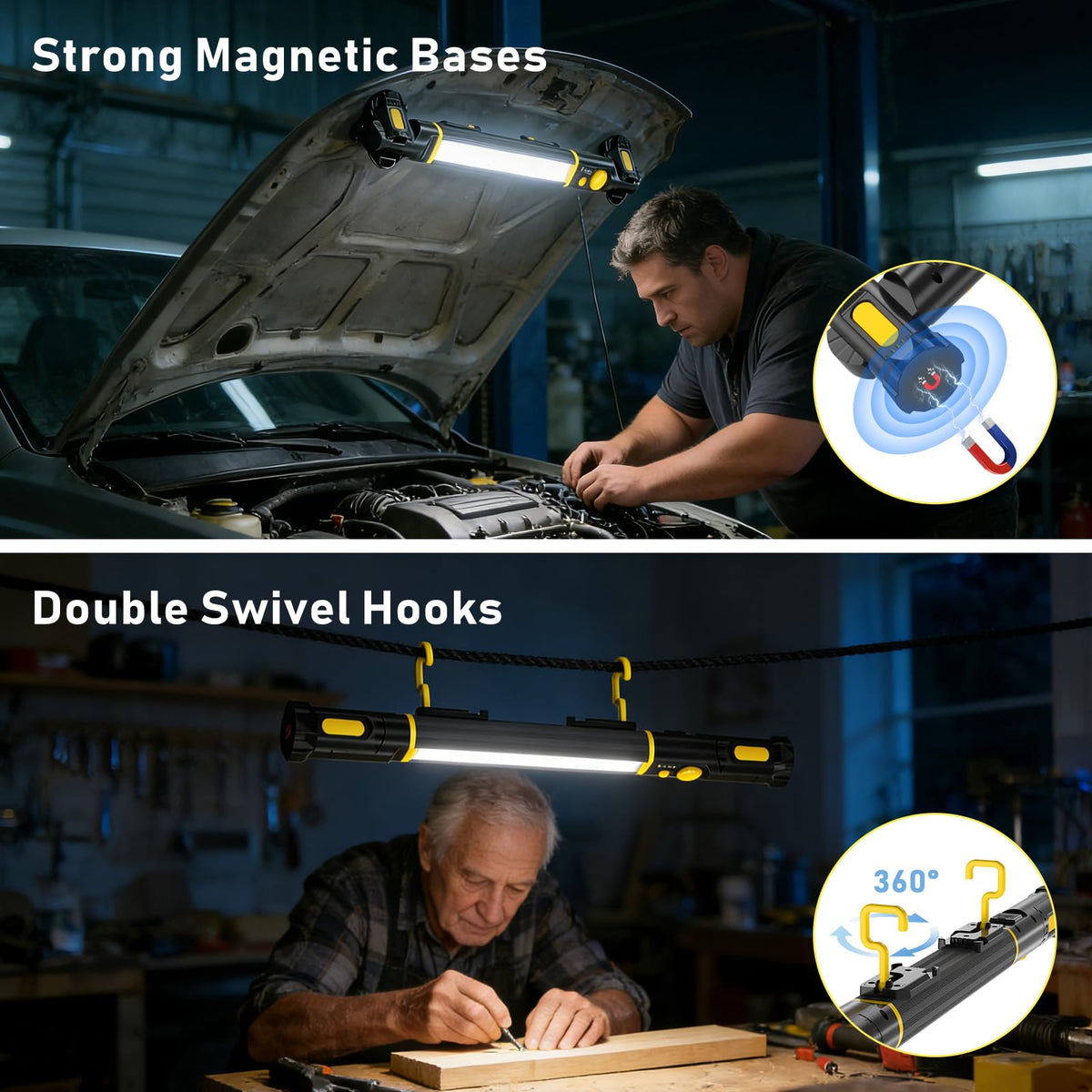 Hipplan Magnetic Work Light IP65 protection supports reliable use in moisture and dust.