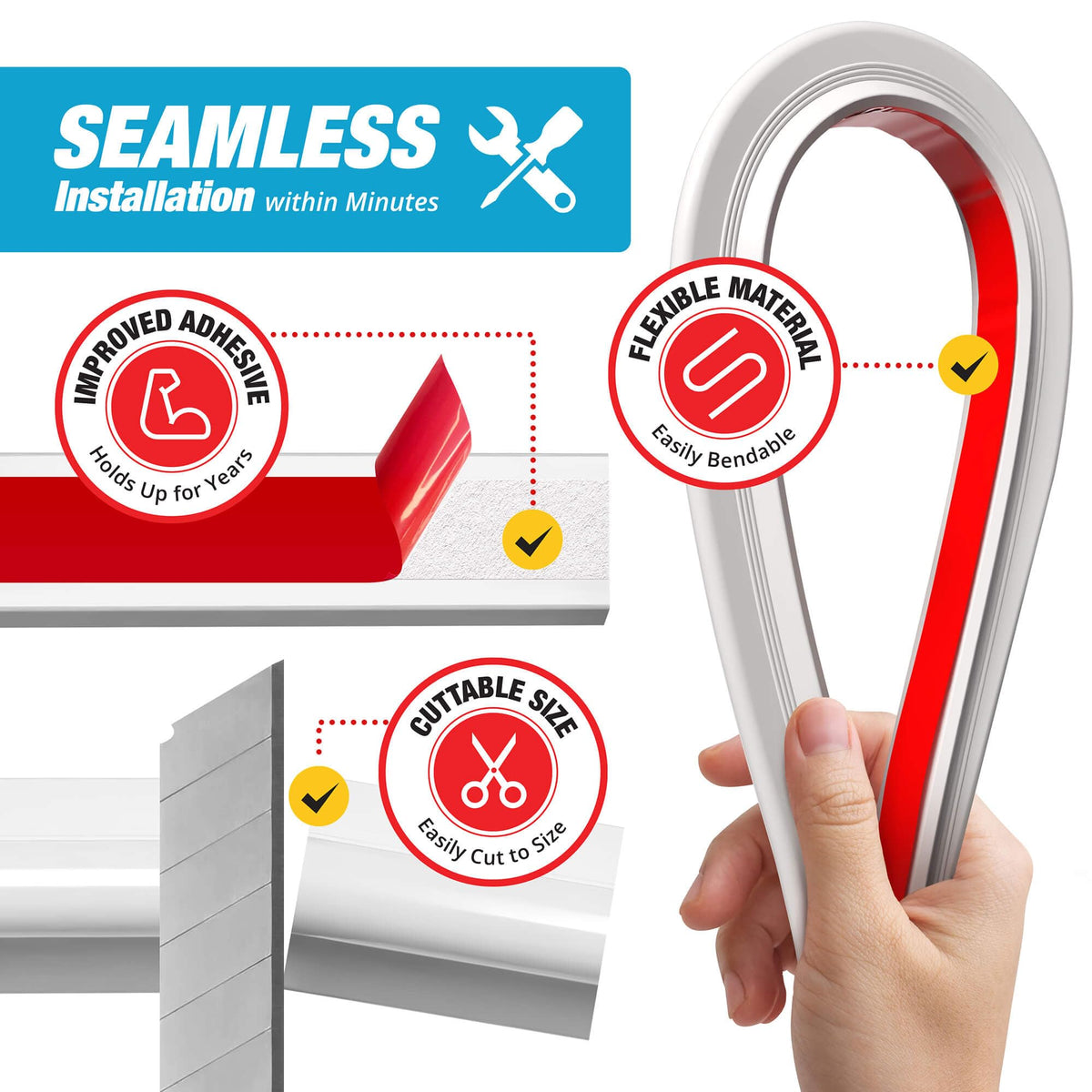 Hippo Dam self-adhesive install with optional silicone seal for extra protection.