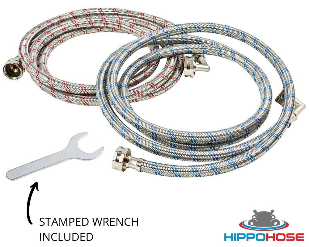 Color-coded red and blue hoses simplify hot and cold identification