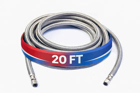HippoHose 20ft icemaker hose showing universal fit for any refrigerator brand