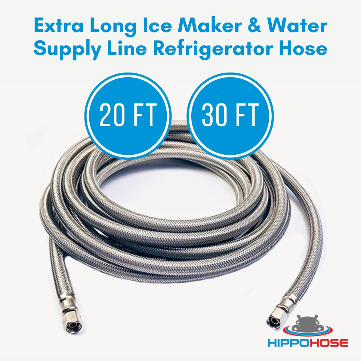 Universal HippoHose compatibility for residential and commercial ice makers
