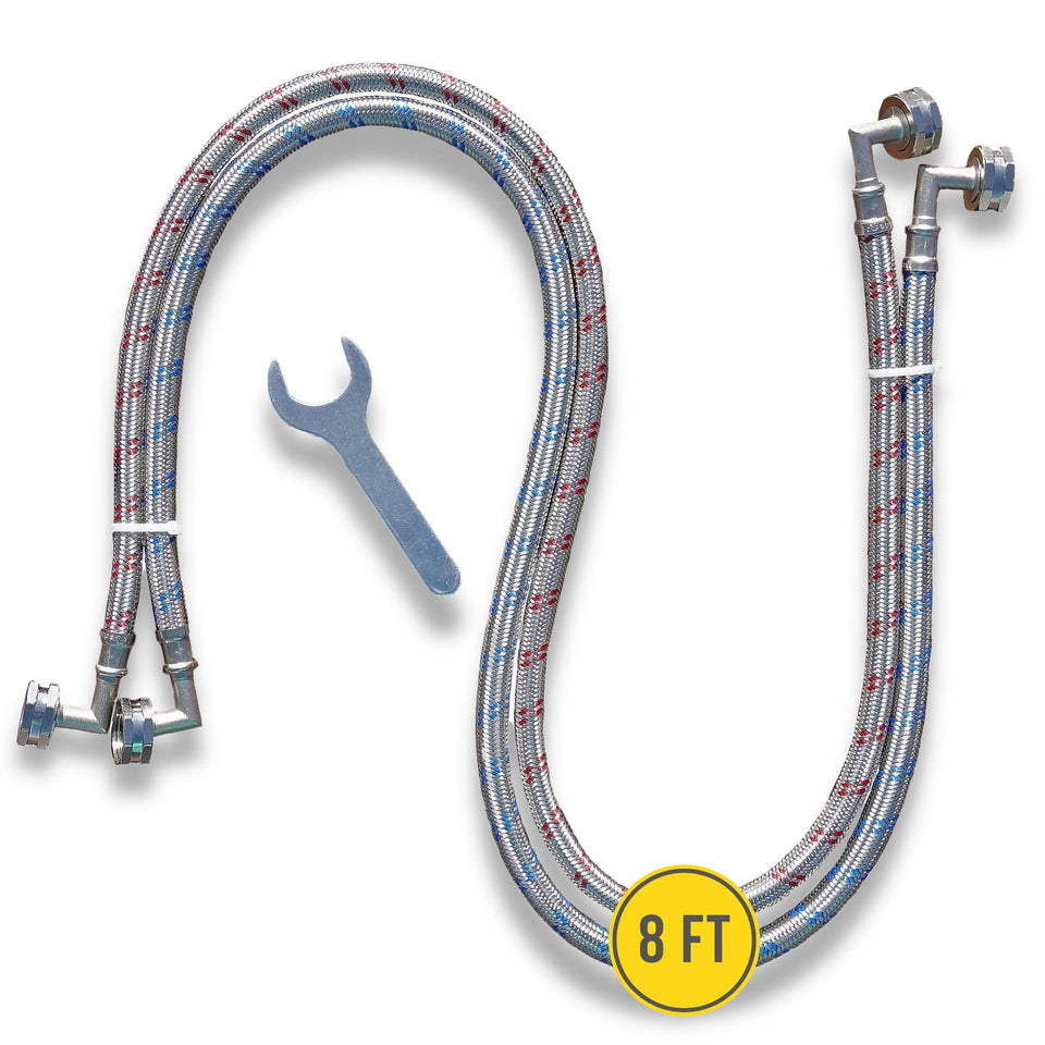 Hippohose 8 ft hose with double 90-degree ends fits tight spaces