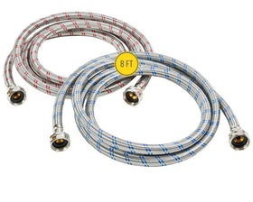 Hippohose washing machine hoses 8ft braided steel for durable connections