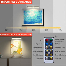 HIPTOKING 3-color temperature and dimmable brightness for warm to cool wall art lighting.