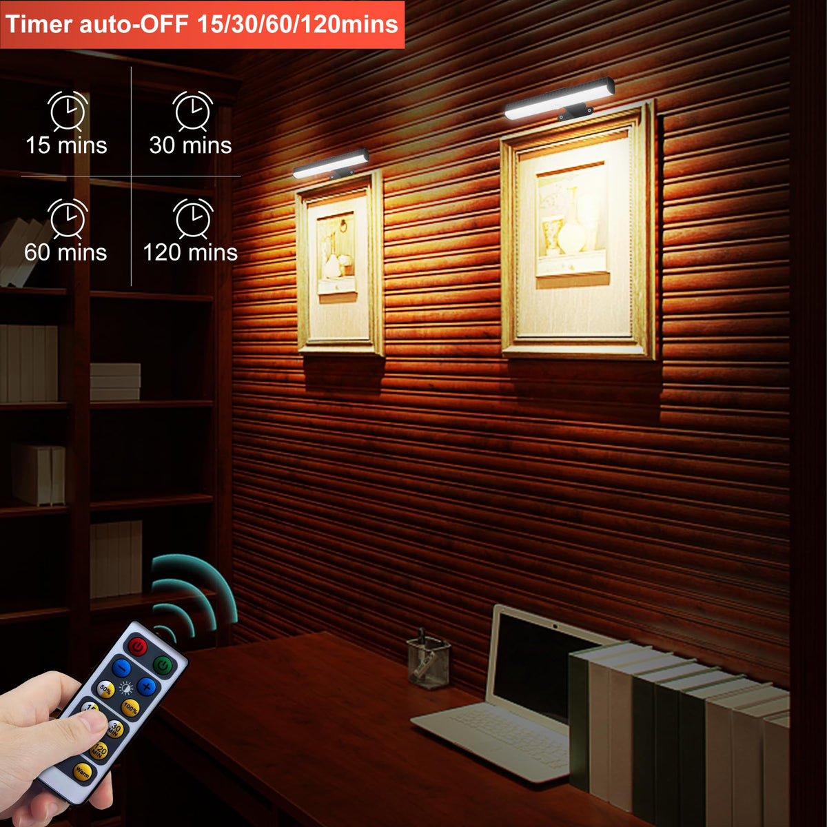 HIPTOKING picture lighting enhances gallery setups with adjustable brightness and easy placement.