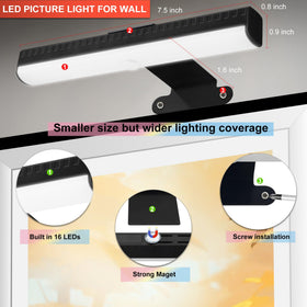 HIPTOKING wireless wall light suitable for indoor frames, cabinets, and display shelves.