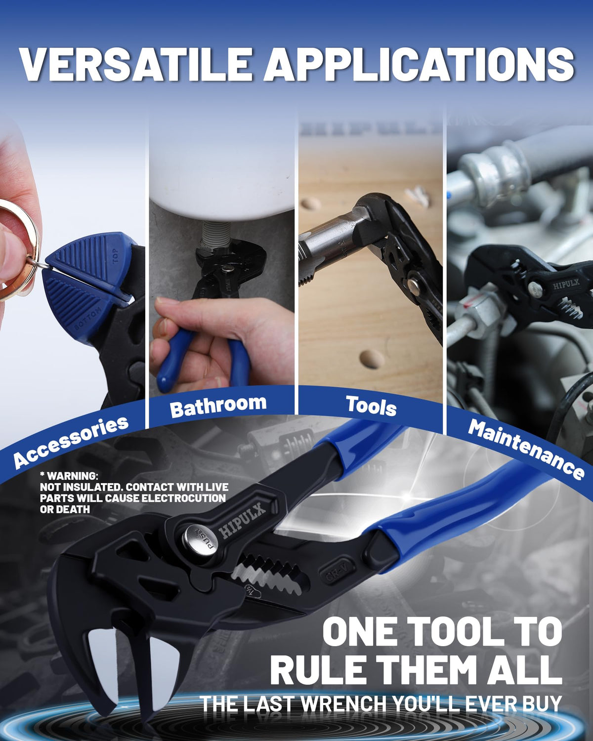 HIPULX 7-Inch wrench fits tight spaces for versatile repairs.