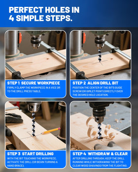 HIPULX 3/4-inch auger bit handles large deep holes in plywood and MDF.