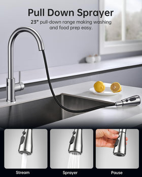 Hiqufet aerated splash-free stream ideal for efficient rinsing and less mess