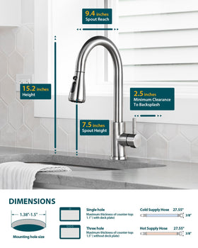 Hiqufet weight-balanced hose retracts smoothly after use.