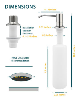 Hiqufet stainless steel construction and brushed nickel finish resist wear.