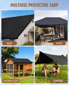 HIRALIY roof and pool tarp helps keep surfaces dry and clean in wet weather.