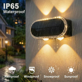 Hiromeco solar fence lights backyard pathway lighting for safety.