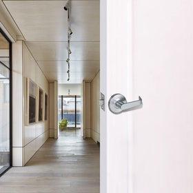 HISAFE fire-rated lever with ANSI-BHMA Grade 2 certification label