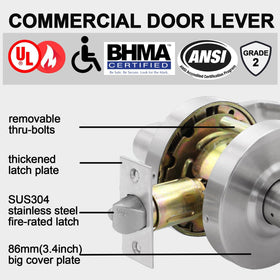 Hisafe 70mm backset latch assembly on standard doors.