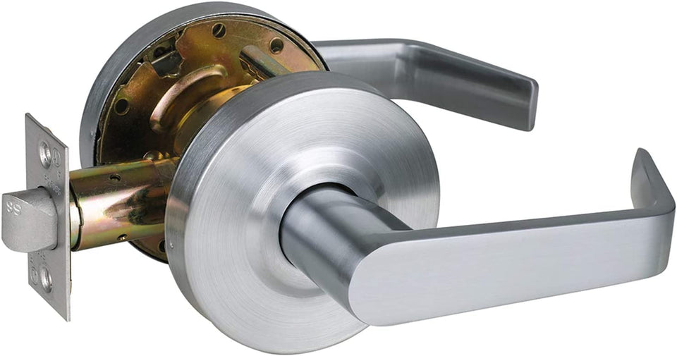 HISAFE heavy duty passage lever satin chrome close-up for high-traffic doors