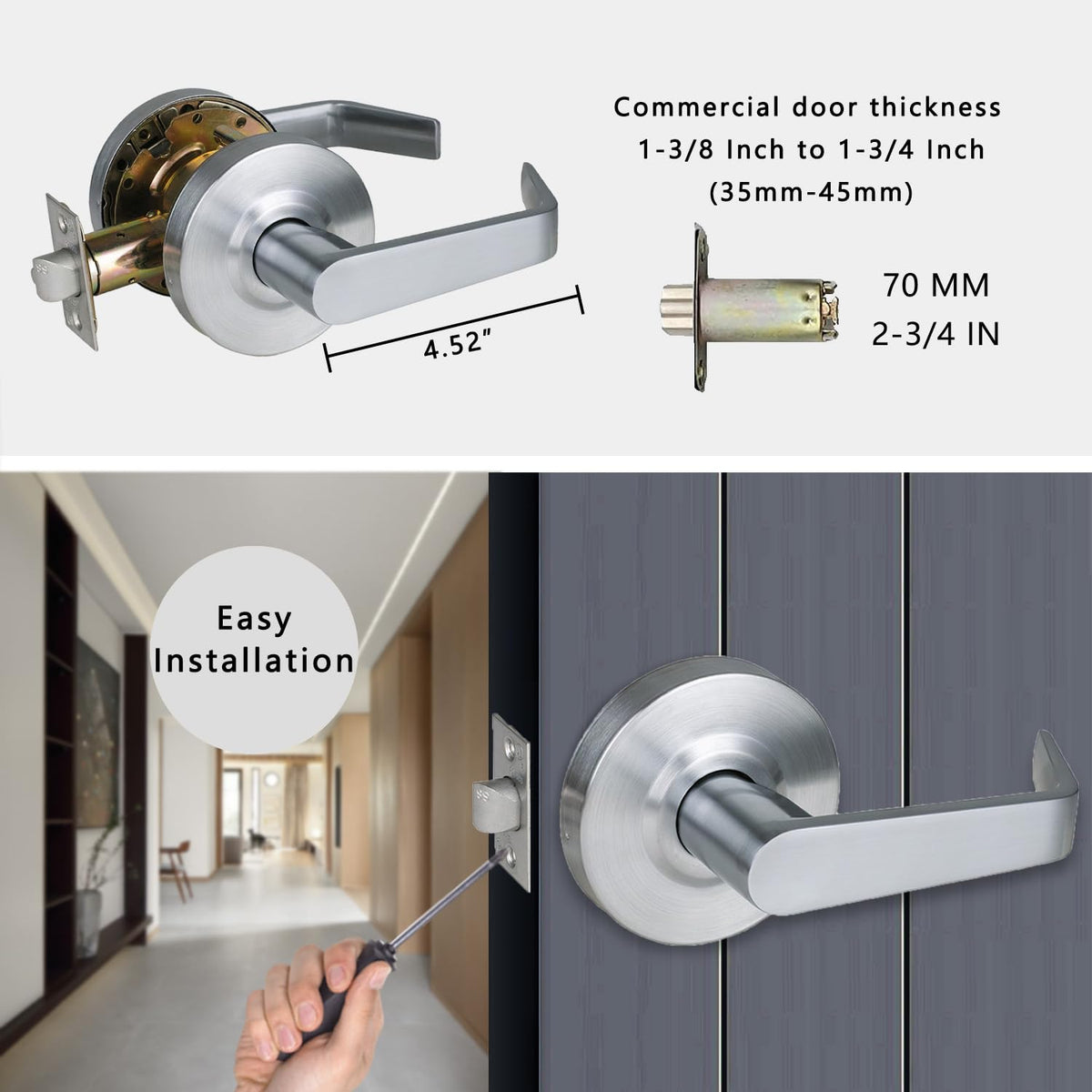 HISAFE non-locking commercial lever ideal for high-traffic facilities
