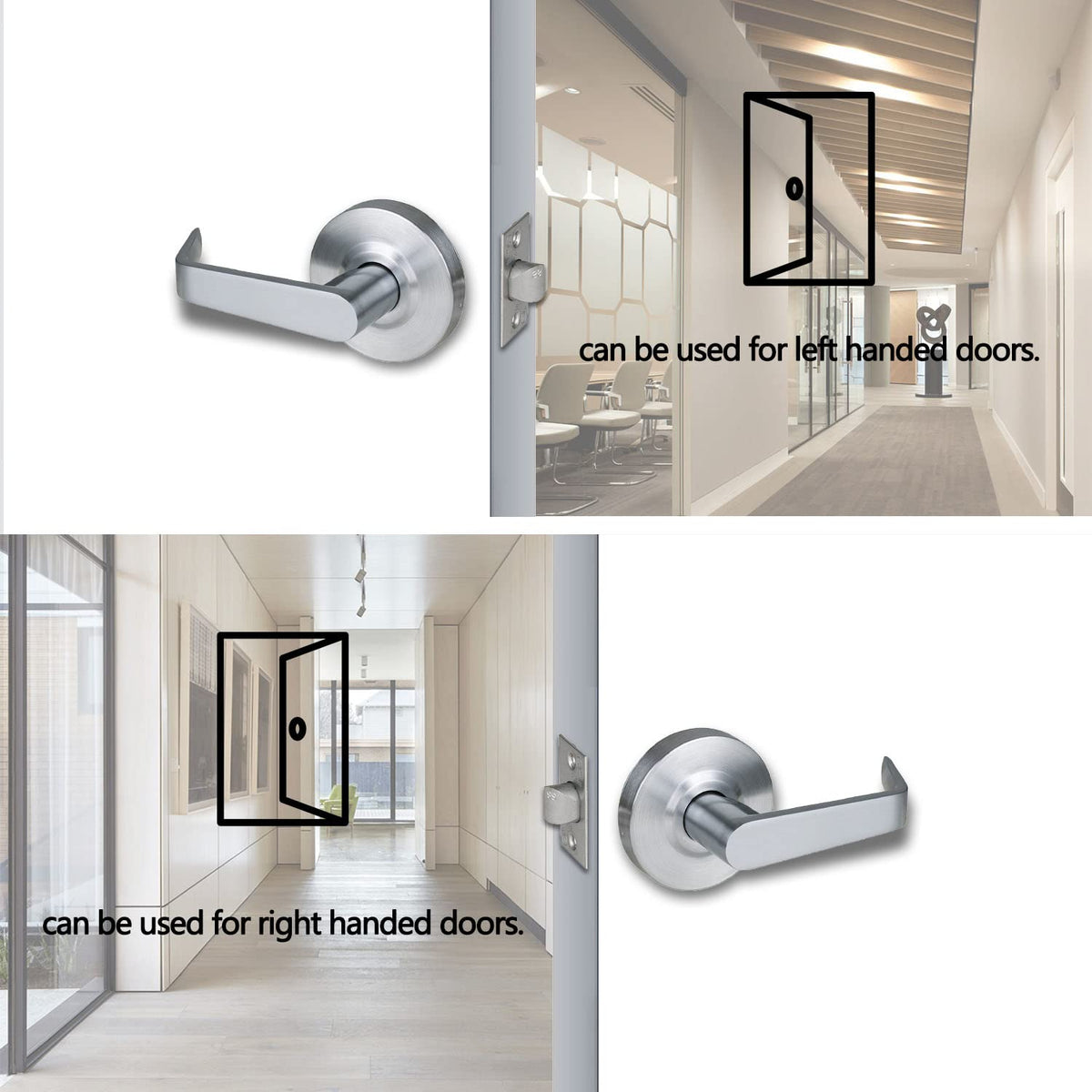 HISAFE heavy-duty commercial lever installed in hallway demonstrates non-locking access