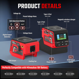 Hisecren XT60 output adjustment showing voltage options for DIY projects.