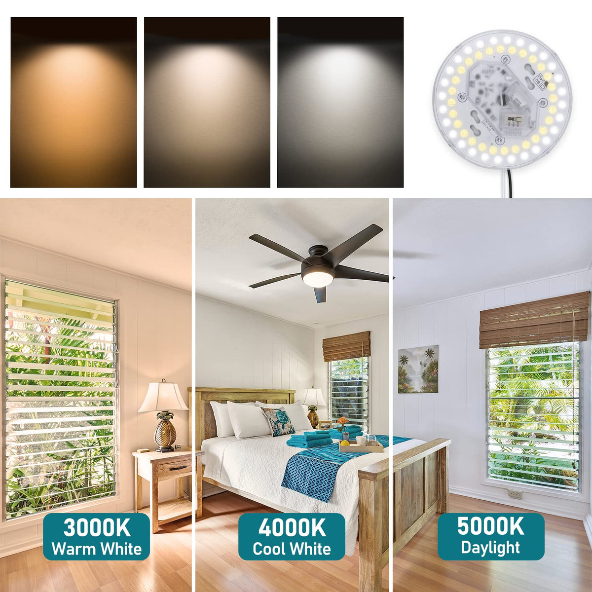 Hisoo LED kit dimming demo highlights 5-100% range for customizable brightness.