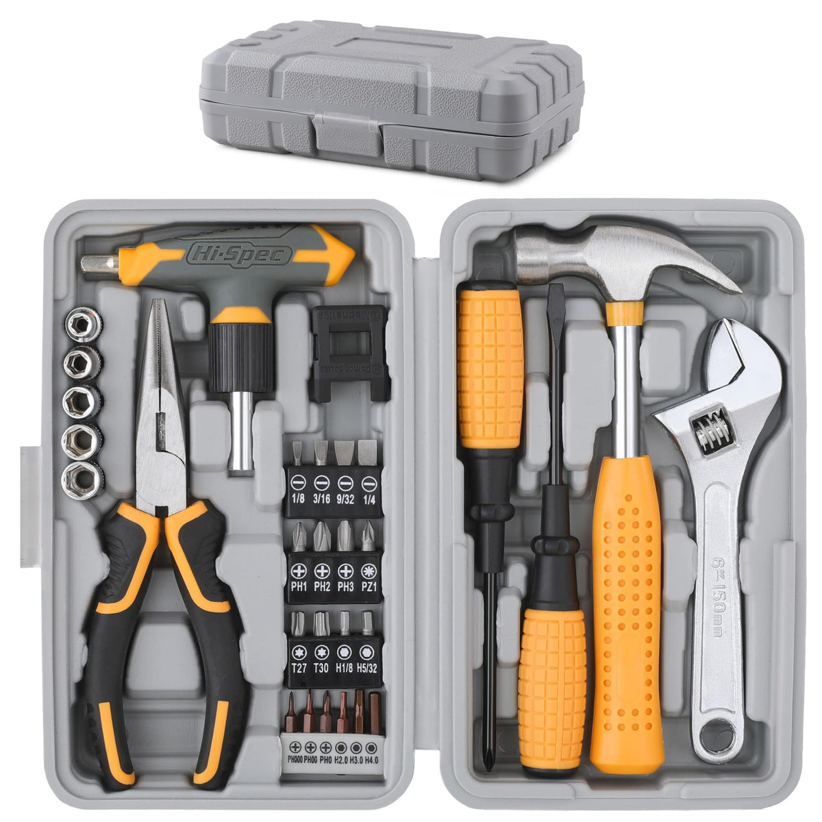 Hi-Spec 30pc magnetic T-handle set with ratchet and screwdrivers for quick home repairs