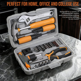 Hi-Spec blow-molded case stores tools neatly in drawers or cars