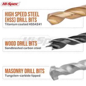 Hi-Spec Brad Point bits provide precise starts in wood and plastic.
