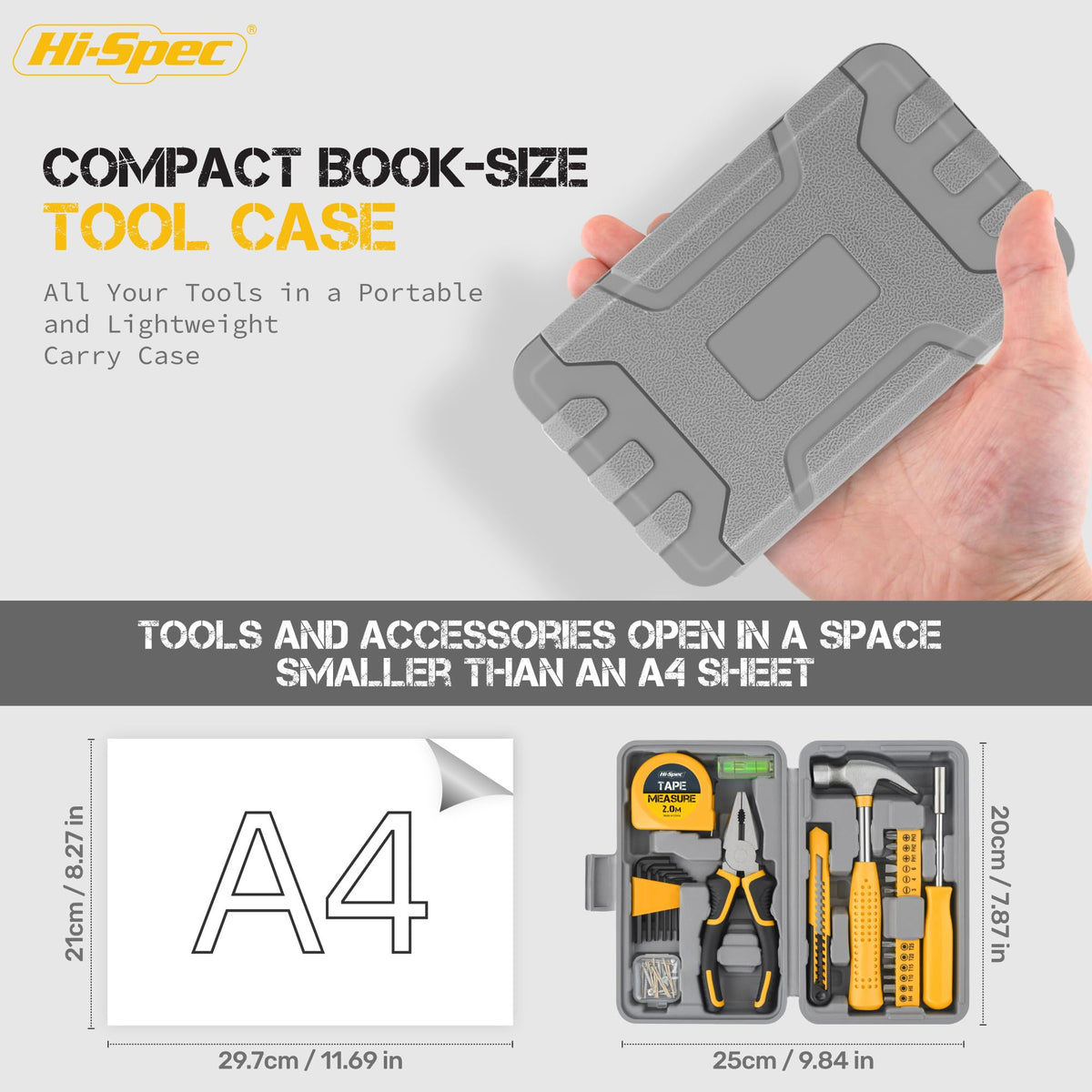 Hi-Spec hammer with soft grip for comfortable, controlled pounding.