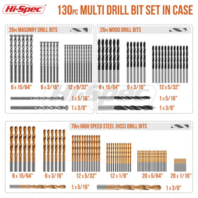 Hi-Spec HSS titanium drill bits for durable metal and wood drilling.