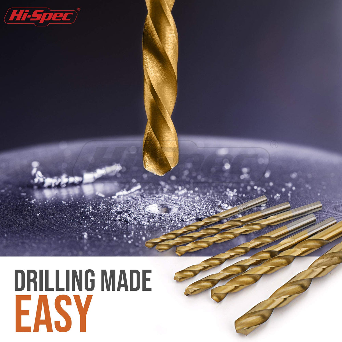 Hi-Spec versatile set handles metal, wood, plastics, and drywall tasks.