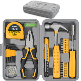 Hi-Spec small tool box yellow exterior for quick home repairs.