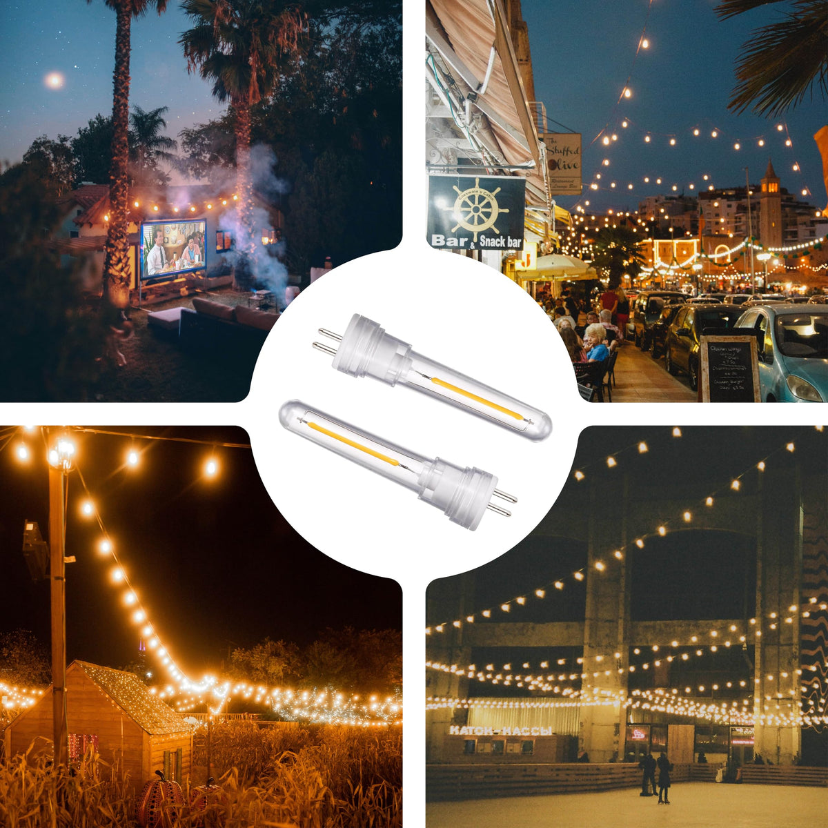 HISTAR 120V S14 LED bulb compatible with standard outlets.
