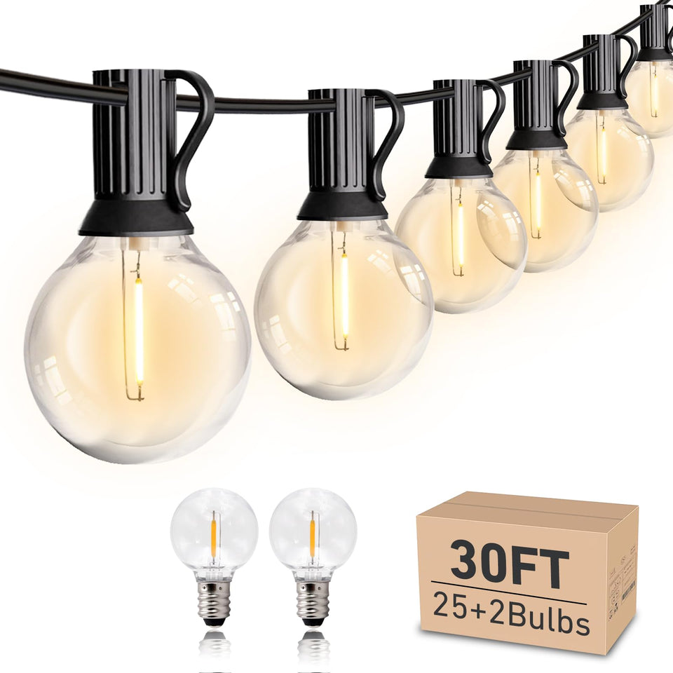 HISTAR LED string lights outdoor 30ft illuminate patios with warm, inviting ambiance for gatherings.