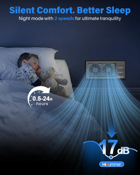 Hisummer register booster remote-control image shows easy operation from bed or couch.