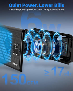 Hisummer register booster angled-air-guide view demonstrates efficient forward airflow for better room comfort.