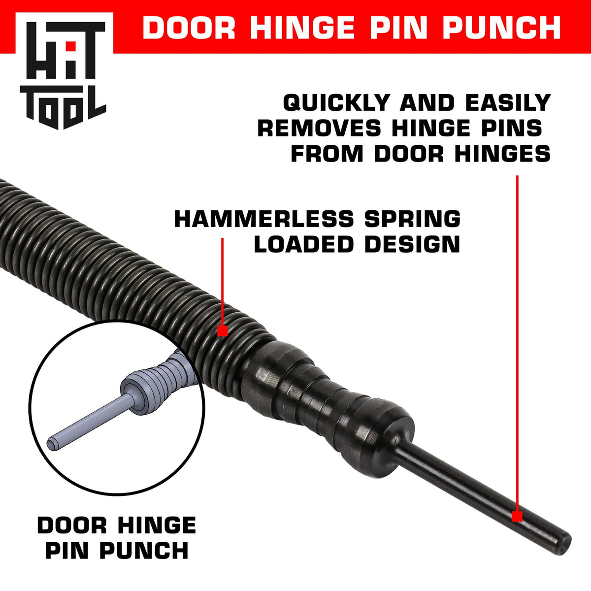 HIT Tool dual tipped hinge pin tool for installation and removal