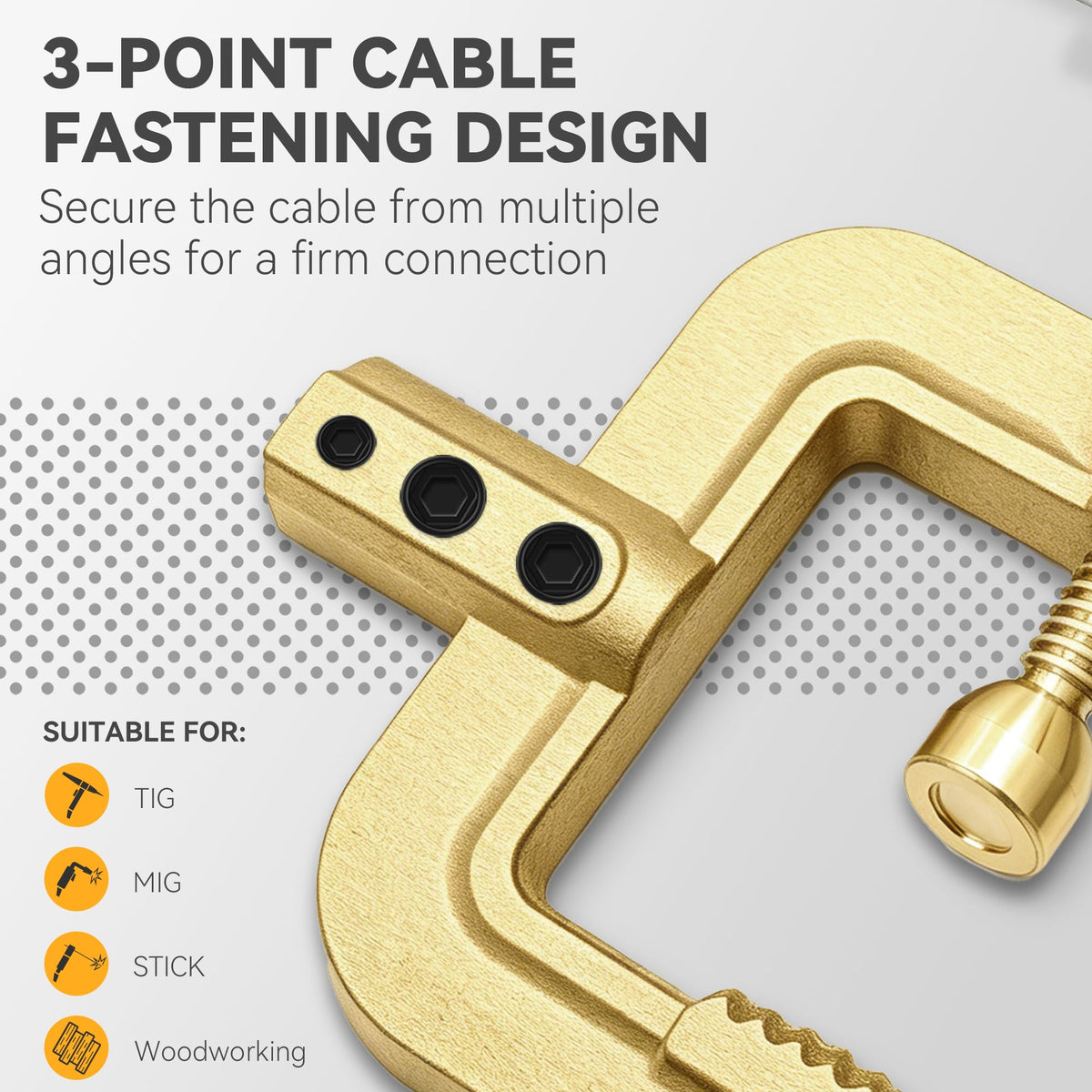 HITBOX clamp compatible with TIG, MIG, and MMA welding processes